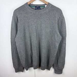 Benson 100% Italian Cashmere Crew Neck Sweater Heather Gray Grey Mens Large